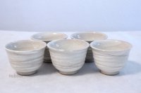 Tokoname yaki ware hainagashi Japanese tea cup (set of 5)