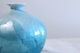 Photo3: Kutani ware Ginsai blue rokugo High Quality Japanese vase H15.2cm (3)