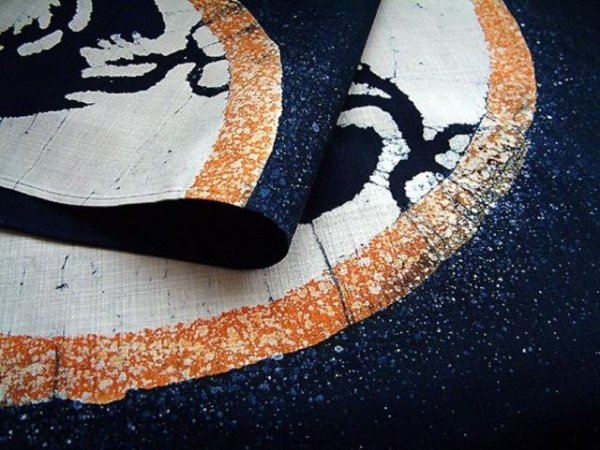 Photo4: Kyoto Noren SB Japanese batik door curtain Ryuu Dragon blue 85cm x 150cm