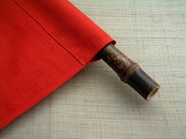 Photo2: Kyoto Noren SB Japanese batik door curtain Fuku Fortune red 85cm x 150cm