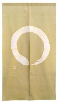 Kyoto Noren SB Japanese batik door curtain En Enso Circle beige 85cm x 150cm