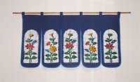 Kyoto Noren SB Japanese batik door curtain Katorea Cattleya navyblue 85cm x 45cm