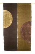 Photo3: Kyoto Noren SB Japanese batik door curtain Hanen Semicircle brown 88cm x 150cm