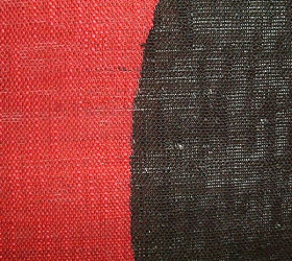 Photo2: Kyoto Noren SB Japanese batik door curtain Han Semicircle black/red 88cm x 150cm