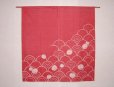Photo1: Kyoto Noren SB Japanese batik door curtain Nami Wave rose 85cm x 90cm (1)
