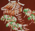 Photo2: Kyoto Noren SB Japanese batik door curtain Yamadera Temple brown 85cm x 90cm (2)