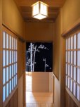 Photo4: Kyoto Noren SB Japanese batik door curtain Take Bamboo navy blue 85cm x 90cm