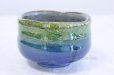 Photo2: Kutani porcelain tea bowl Yura kinsai gold blue chawan Matcha Green Tea Japanese (2)