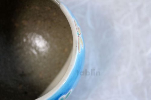 Other Images2: Kutani porcelain ippuku tea bowl chawan Matcha Green Tea Japanese blue flower