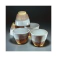 Photo1: Hagi ware Senryuzan climbing kiln Japanese yunomi tea cups kumi nuri set of 5 (1)