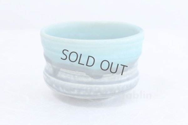 Photo3: Minoyaki ware tea bowl Turquoise blue mat tabi chawan Matcha Green Tea Japan