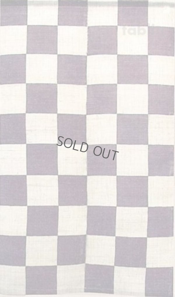 Photo1: Kyoto Noren MYS Japanese Linen door curtain ichimatsu Checkered purple 88 x150cm