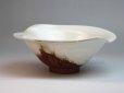 Photo8: Hagi ware Japanese Serving bowl White glaze Morning glory W200mm
