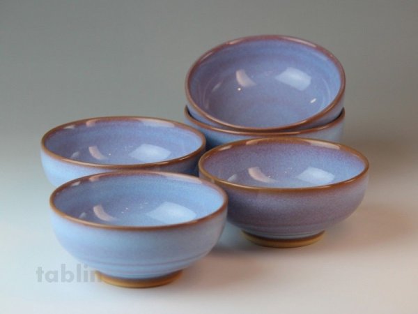 Photo1: Hagi ware Japanese bowls Coloring glaze W120mm set of 5