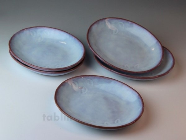 Photo2: Hagi ware Japanese plates Tamayura W180mm set of 5