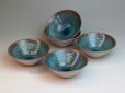 Photo1: Hagi ware Japanese bowls Sea breeze W115mm set of 5 (1)