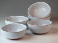 Hagi ware Japanese bowls White Hagi W120mm set of 5