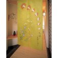 Photo1: Kyoto Noren MS Japanese door curtain Moon and Rabbits gold 85 x 150cm (1)
