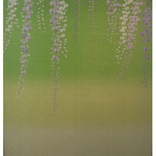 Photo4: Kyoto Noren MS Japanese door curtain Fuji Wisteria green 85 x 150cm