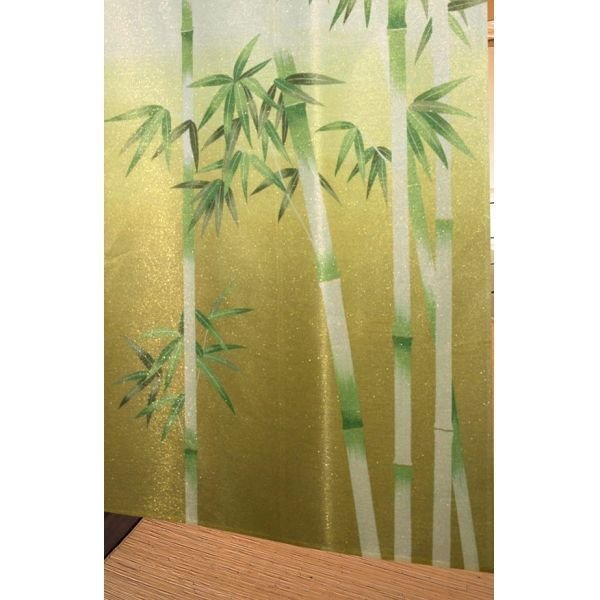 Photo3: Kyoto Noren MS Japanese door curtain Takebayashi Bamboos green 85 x 150cm