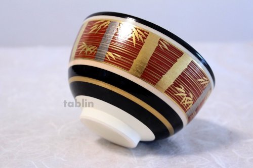 Other Images3: Kiyomizu gold silver bamboo ninsei Jyuraku Japanese matcha tea bowl chawan