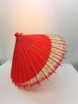 Photo2: Japanese umbrella bull's-eye Bangasa Wagasa bamboo sd asa red (2)