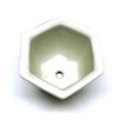 Photo4: Seto porcelain Japanese bonsai plant garden tree flower pot white hexagonal (4)