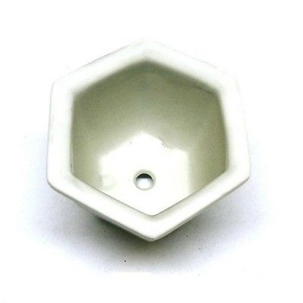 Photo4: Seto porcelain Japanese bonsai plant garden tree flower pot white hexagonal