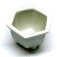 Photo1: Seto porcelain Japanese bonsai plant garden tree flower pot white hexagonal (1)