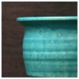 Photo2: Shigaraki Japanese bonsai plant garden tree pottery pot turquoise blue H85mm (2)