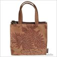 Photo1: Japanese dyeing Kakishibu persimmon tannin TOTE hand bag handmade hanasara W22cm (1)