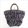 Photo4: Japanese TOTE hand bag handmade SwanLake daia gray W43cm (4)