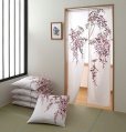 Photo2: Men-tumugi Japanese Cushion Cover TT wisteria flower cotton set of 5 (2)