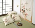 Photo2: Men-tumugi Japanese Cushion Cover TT Senryo flower cotton set of 5 (2)