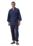 Photo1: Japanese Separated Kimono traditional style denim cotton SAMUE unisex 2 set (1)