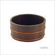 Photo1: Japanese　lacquering wood Basin sawara resin hoop brown D22.5cm (1)