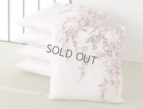 Photo1: Men-tumugi Japanese Cushion Cover TT wisteria flower cotton set of 5