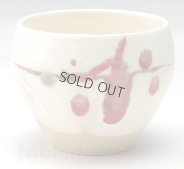 Photo1: Shigaraki pottery Japanese matcha tea bowl chawan ippuku red akae