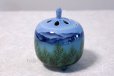 Photo2: Kutani Porcelain Japanese incense burner Konryurenzan blue H10.5cm (2)