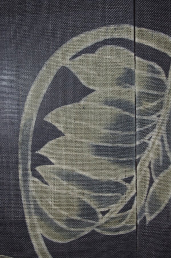 Photo2: Noren Mitsuru Japanese linen door curtain Kakishibu zenmai grass 88 x 150cm