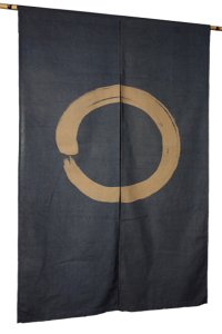 Noren Mitsuru Japanese cotton door curtain Kakishibu enso navy aizome 88 x 150cm