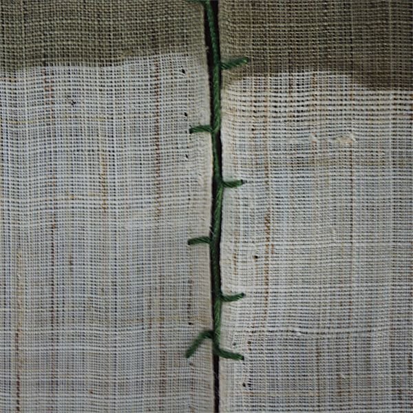 Photo3: Noren Mitsuru Japanese linen door curtain kusakizome wisteria flower 88 x 120cm