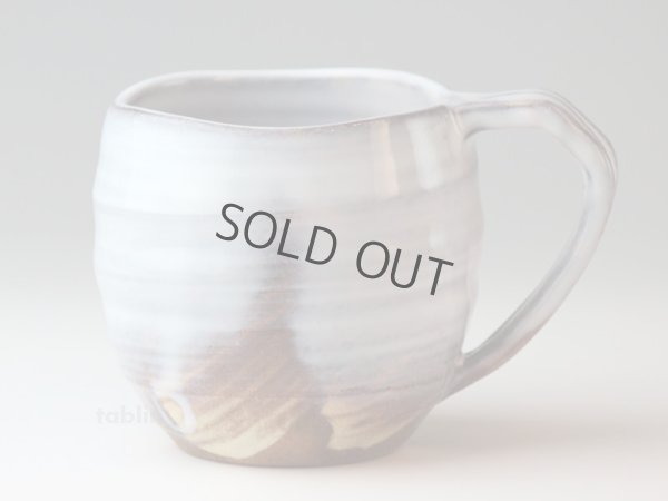 Photo10: Hagi yaki ware Japanese pottery mug coffee cup go white glaze keiichiro 340ml