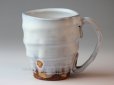 Photo1: Hagi yaki ware Japanese pottery mug coffee cup gin white glaze keiichiro 350ml (1)