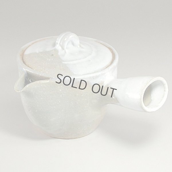 Photo12: Hagi ware Senryuzan climbing kiln Japanese tea pot kyusu Kake white glaze 280ml