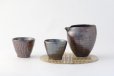 Photo1: Arita porcelain Japanese sake bottle & cups set tessa Fujimaki kiln reishuki (1)