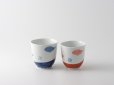 Photo4: Arita porcelain Japanese tea cups Mt. Fuji red blue yunomi Tokushiti kiln (4)
