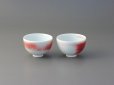 Photo1: Arita porcelain Japanese tea cups tatsusa red Shinemon kiln 170ml (1)