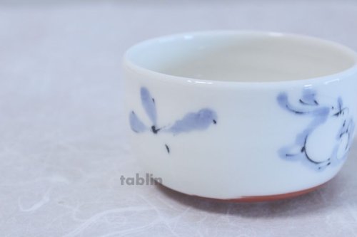 Other Images1: Kutani porcelain tea bowl ippuku chawan Matcha Green Tea Japanese some rabbit