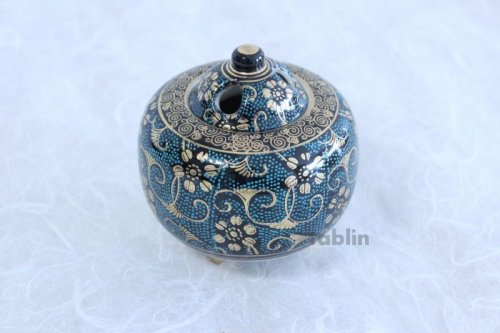 Other Images2: Kutani Porcelain Japanese incense burner Aotibu tessen ten H10cm